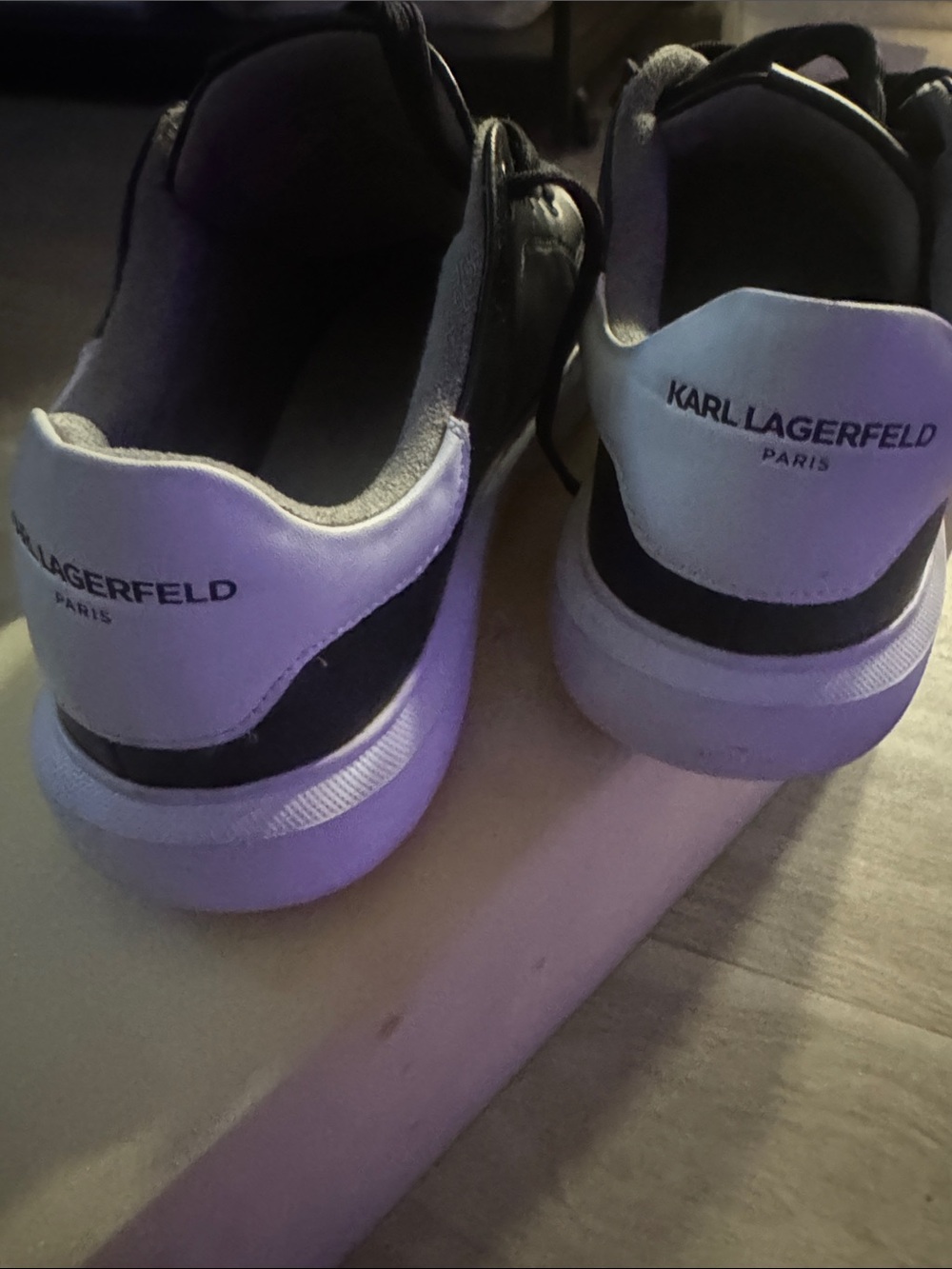 Karl Lagerfeld White and Black Low-Top Sneakers